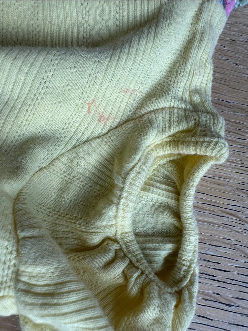 Ralph Lauren Yellow Knit Bodice Floral Ruffle Baby Romper